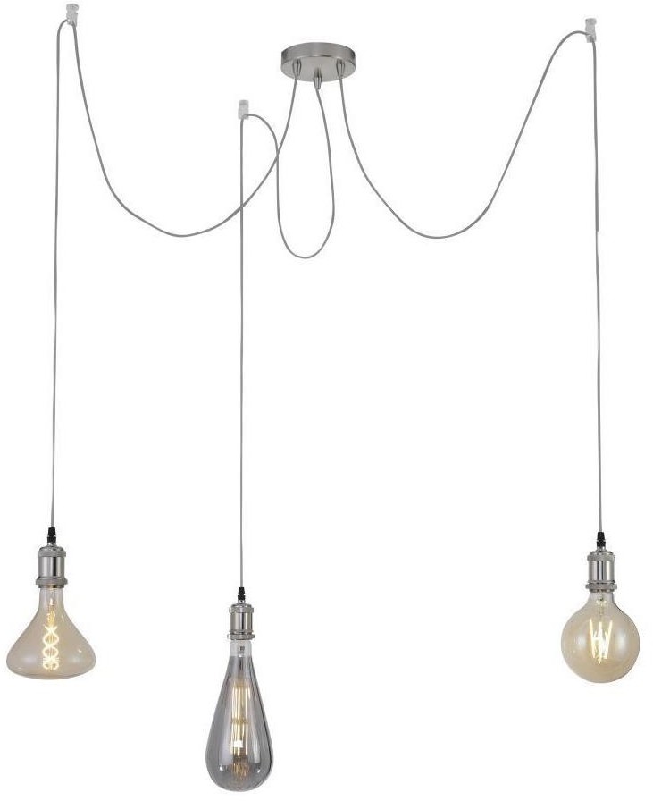 Leuchten Direkt 13571-55 - Żyrandol na line DIY 3xE27/60W/230V matowy chrom
