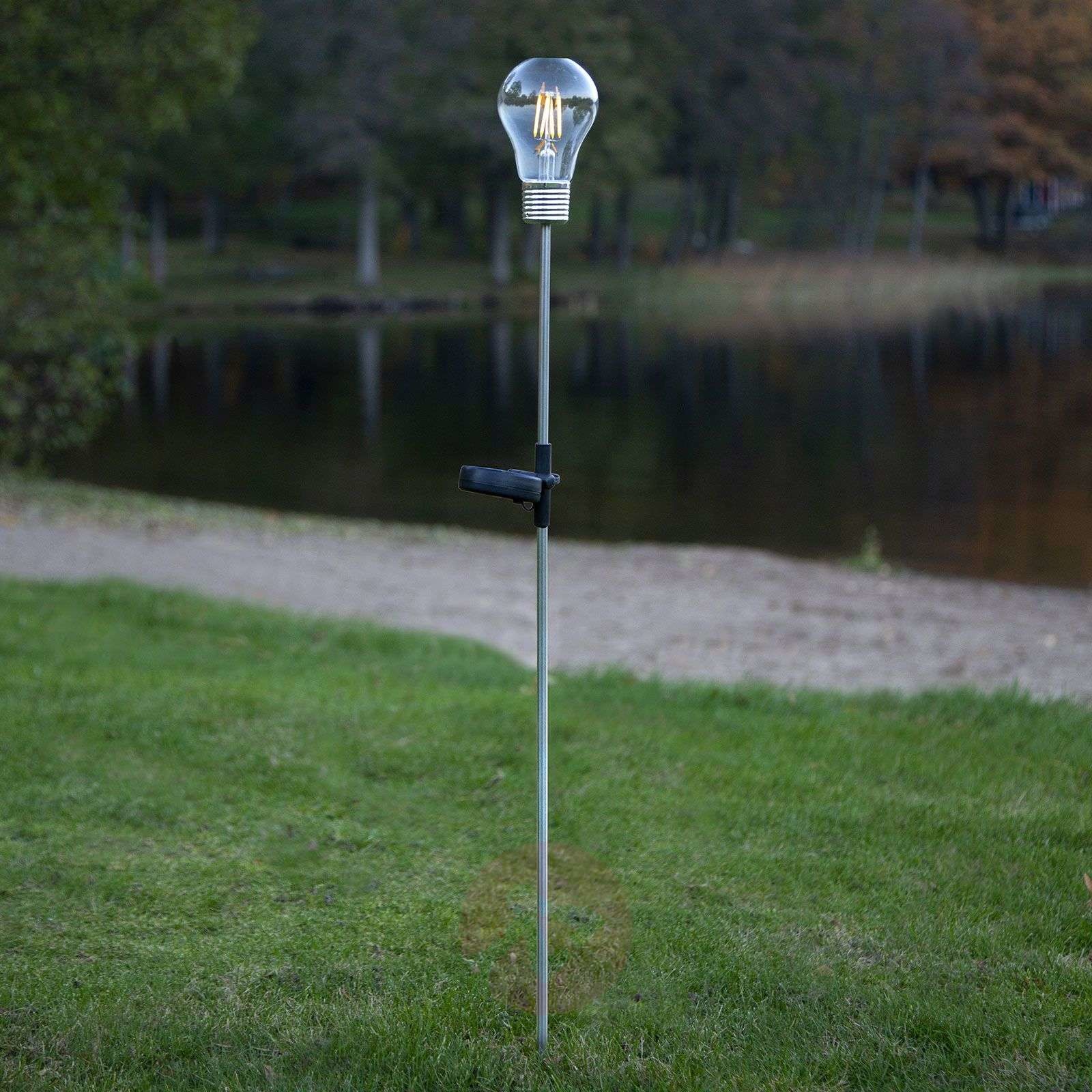 Best Season Lampa solarna LED Fille, żarówka z grotem ziemnym