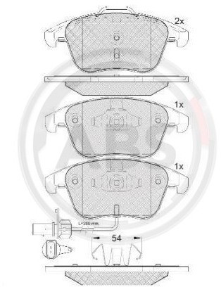 A.B.S. Klocki hamulcowe - komplet 37675