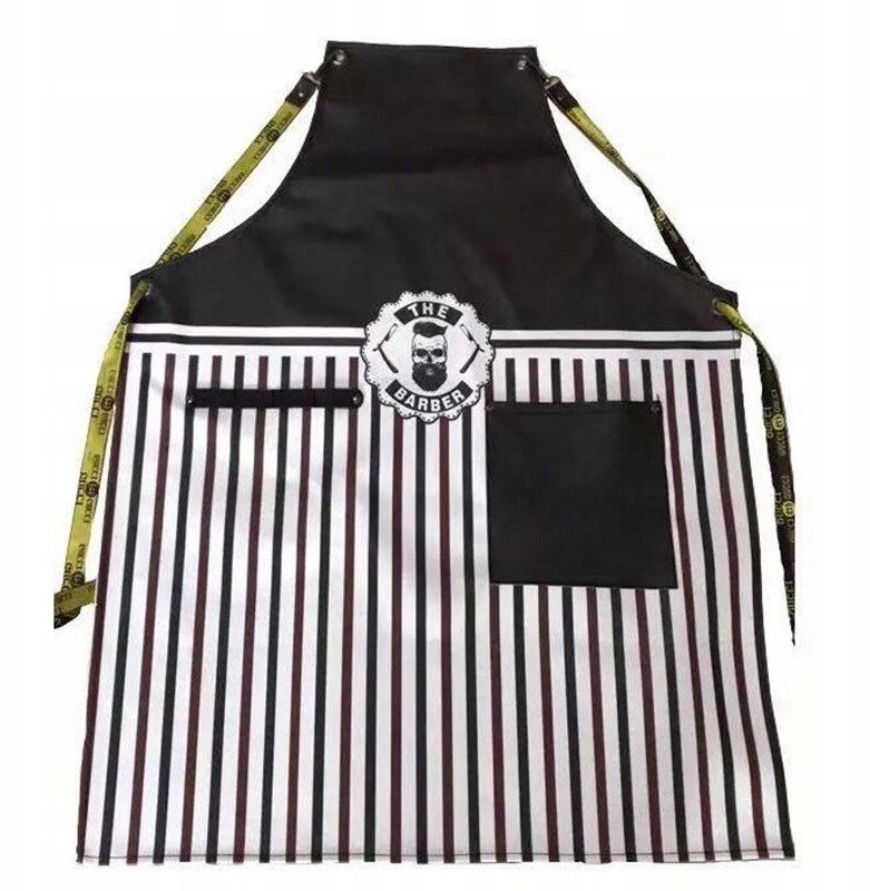 Profesjonalny Fartuch Ochronny Nylonowy Barberski Stripes Skull 1449B