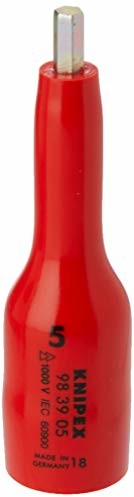 Knipex ' 98 39 05 do śrub z łbem walcowym o gnieździe sześciokątnym z ramą z gwint wewnętrzny 3/8 75 MM klucz nasadowy, czerwony 98 39 05