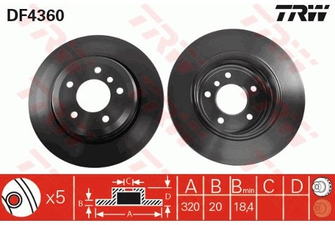 TRW Tarcza hamulcowa DF4360