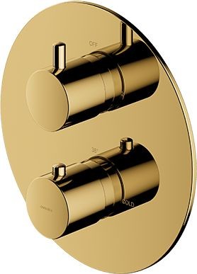 Omnires ZŁOTA Termostatyczna bateria fi 20 cm prysznicowo-wannowa podtynkowa Y1236ROGL
