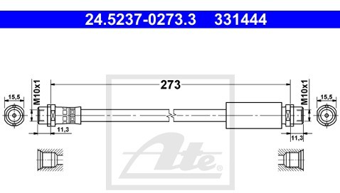 ATE Przewód hamulcowy elastyczny 24.5237-0273.3