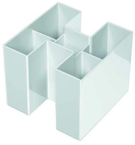 HAN Organizer na biurko Bravo prawdziwy przyciągacz wzroku: modny, wysoki połysk i możliwość rozbudowy z 5 przegródkami, jasnoszary, 17455-11 17455-11