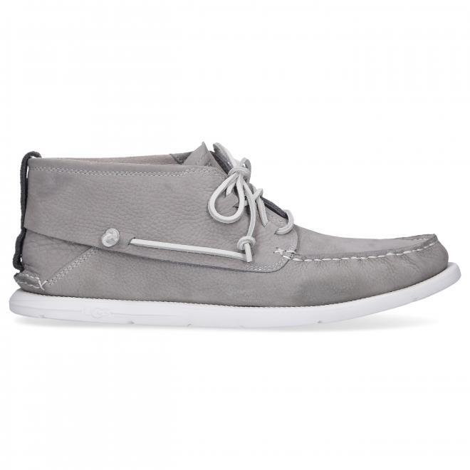 Ugg Botki BEACH MOC CHUKKA skóra cielęca Logo szary