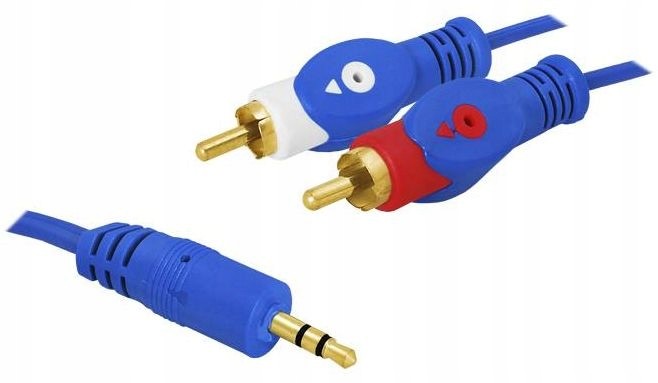 Kabel 2x Rca Cinch Jack 3,5 3m Audio Stereo Gold