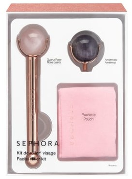 SEPHORA COLLECTION Zestaw z rollerem do twarzy  Roller z różowym kwarcem i ametystem