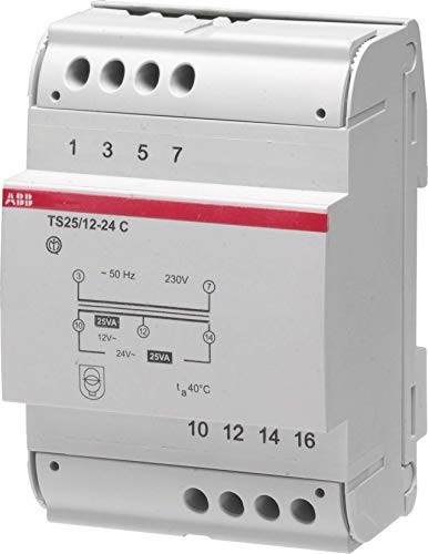 ABB Stotz S & J się transformator bezpieczeństwa-TS 25/12 24 °C 230 V 12 24 V 25 VA transformator dzwonka 8012542928508 TS 25/12-24 C