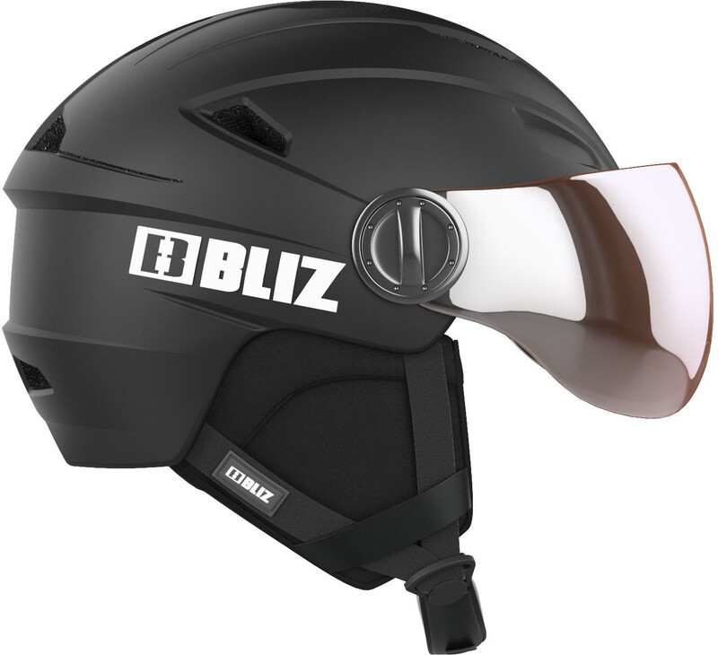 Skymaster Bliz Bliz Strike Visor Kask black-white S 52-55cm 2020 Kaski narciarskie 55809-10-5255