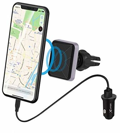 Xlayer Magfix uchwyt magnetyczny do samochodu zestaw startowy do samochodu, uchwyt magnetyczny do mocowania urządzeń mobilnych na kratce wentylacyjnej, czarny