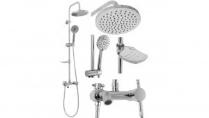 Rea P7007 Zestaw natryskowy z baterią z wylewką Luis Chrome