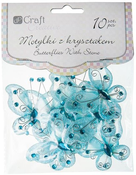 DP Craft Motylki Z Kryształem 5 Cm 10 Szt.