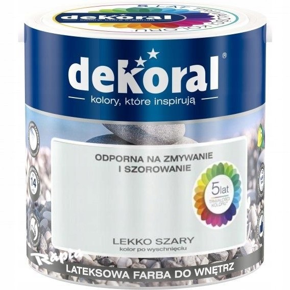 Dekoral Akrylit W 5L Lekko Szary farba matowa emul