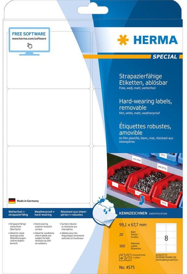 Herma Etykiety foliowe 99,1x67mm 575 (4575)