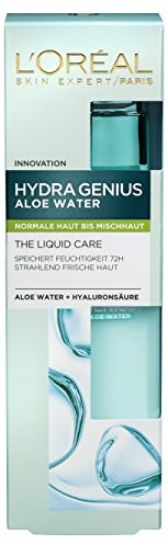 L'Oréal Paris Do pielęgnacji Hydra Genius Aloe Water do pielęgnacji twarzy Liquid Care wilgoć i normalne do skóry mieszanej, 2er Pack (2 X 70 ML) A90208