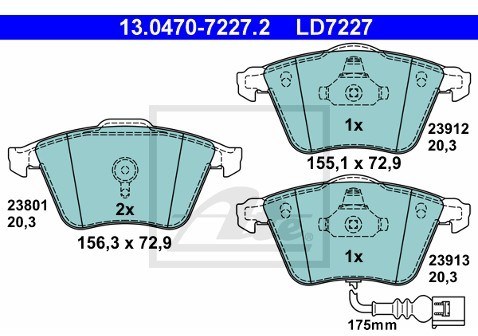 ATE Klocki hamulcowe - komplet 13.0470-7227.2