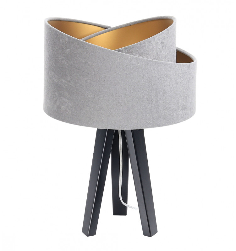 ImoLight Lampka stołowa mini-trójnóg czarny Awena Szaro-złota 060s-014cz