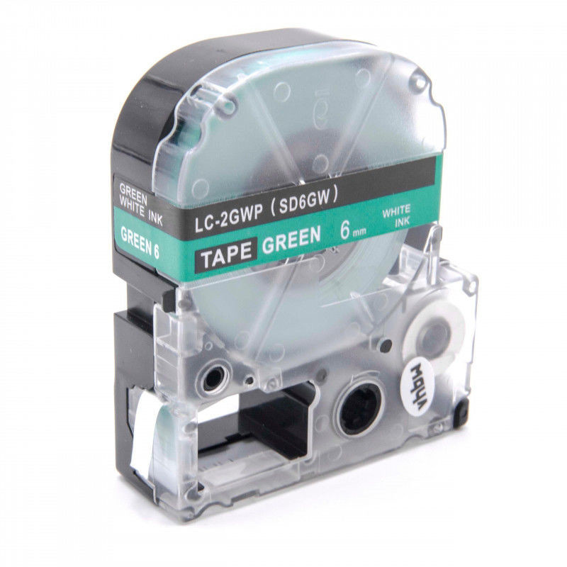 Epson LC-SD6GW, 6mm x 8m, biały druk / zielony podkład, taśma zamiennik