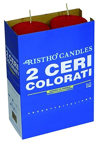 Cereria di Giorgio risth świece bryłowe, wosk, czerwony, 7 x 7 x 20 cm, 2 sztuki 56204_14