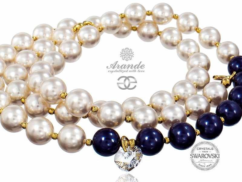 Swarovski Arande PERŁY naszyjnik ZŁOTE SREBRO CERTYFIKAT 700779