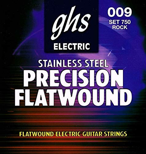GHS PRECISION FLATS zestaw strun do gitary elektrycznej Flatwound - 750 - Rock - 009/042 GHS750