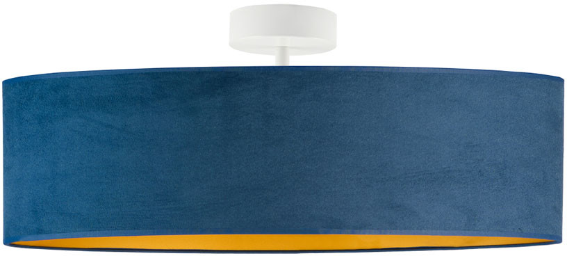 LYSNE Plafon do jadalni WENECJA VELVET fi 60 cm kolor morski ze złotym wnętrzem 14527V/23 morski ze złotym wnętrzem