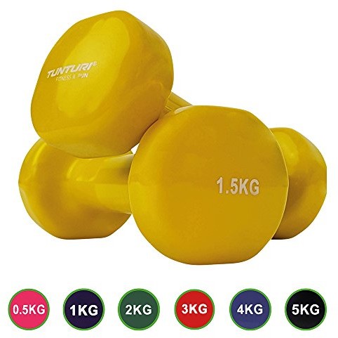 Tunturi Neopreen Dumbbell 1,5 kg Yellow hantli krótkich, żółty, One Size 14TUSCL375
