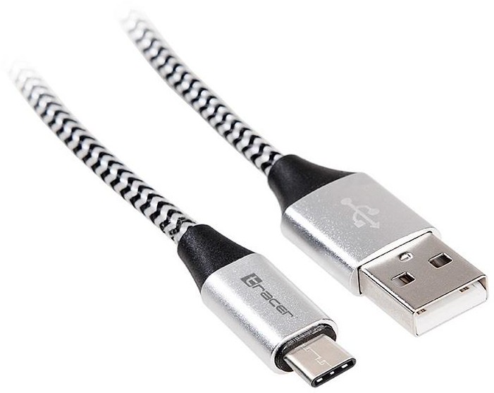 Tracer Kabel USB 2.0 Type-C A Male C Male 1m czarno-srebrny TRAKBK46265