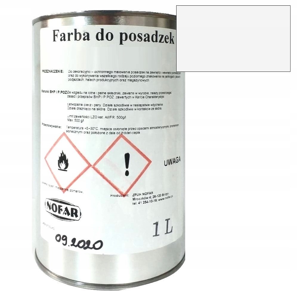Farba Do Posadzek Garażu Betonu Nofar 5L Biała