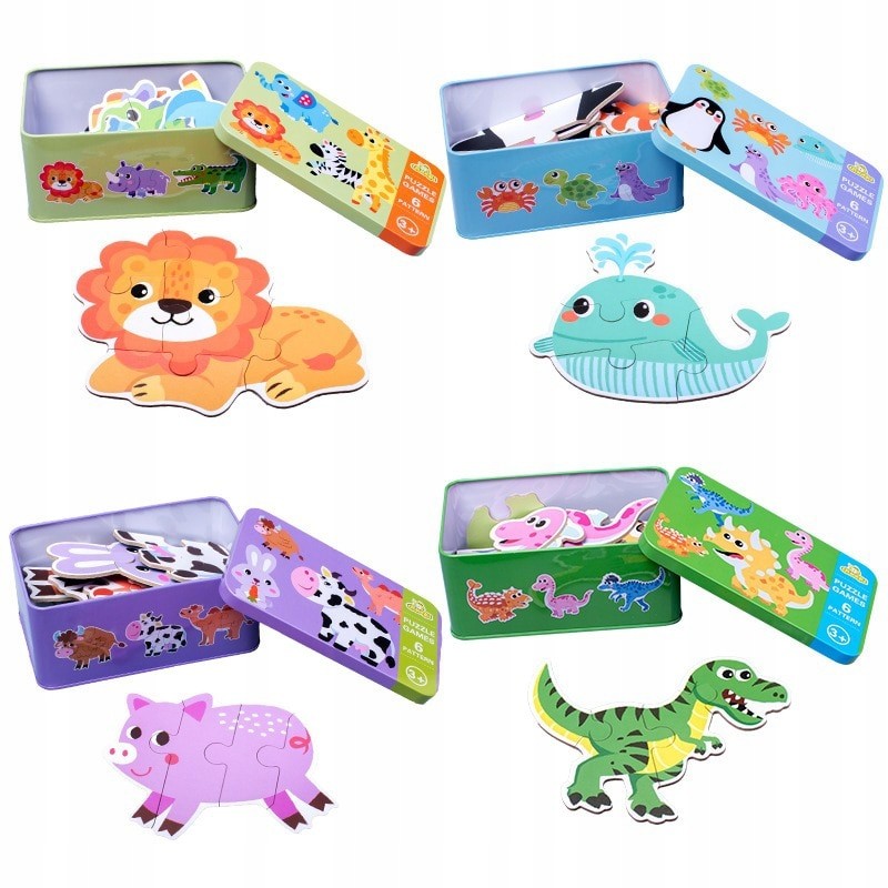 Drewniane Puzzle Układanka Gra Logiczna Montessori