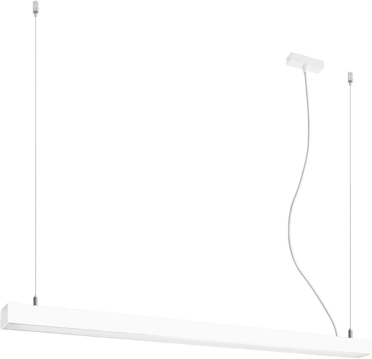 Thoro Nowatorska Lampa Wisząca PINNE 1150 BIAŁA Minimalistyczny Design Lampa Sufitowa Natynkowa Żyrandol Moduł LED Zimna Barwa Światła Oświetlenie do Salonu Nad Stół Sypialni Biura Oprawa THORO TH.068