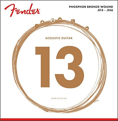 Fender 073  0060  408 z brązu Acoustic Guitar Strings fosforowy, ball End, 60 m .013-.056 Gauges, Set of 6 0730060408