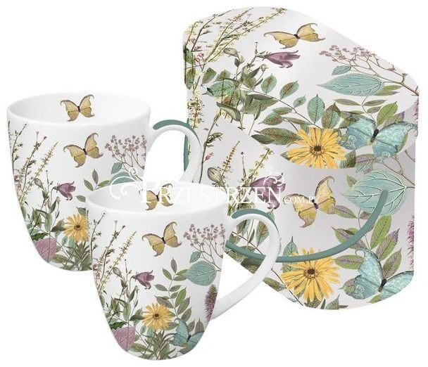 KUBKI PORCELANOWE Kensington Garden - Ogrodowe Kwiaty / BONE CHINA 603083