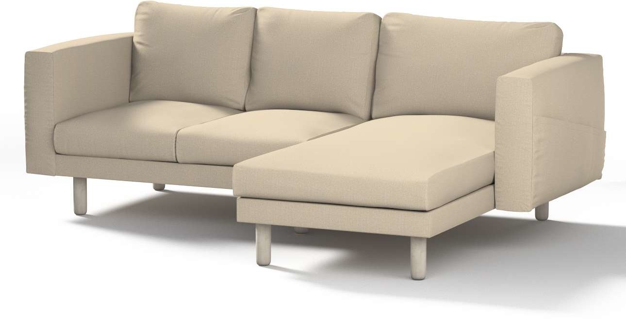 Dekoria pl pl Pokrowiec na sofę Norsborg 3-osobową z szezlongiem jasny beż 231 x 88/157 x 85 cm Edinburgh 1026-115-78