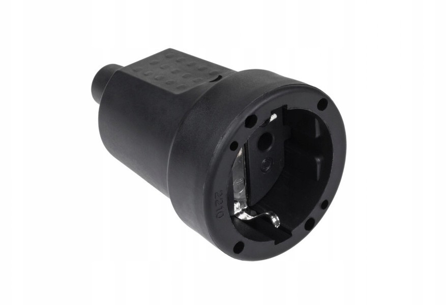 Kemot Gumowa Czarna Wtyczka Typ Niemiecki 16A/250V