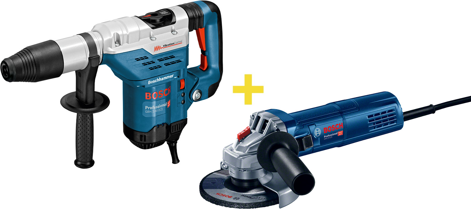 Bosch Młotowiertarka GBH 5-40 DCE + szlifierka kątowa GWS 9-125 Professional 0.615.990.J9Z