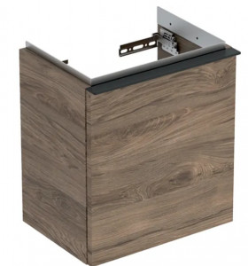 GEBERIT 502.300.JR.1 Szafka pod umywalkę kompaktową iCon z jednymi drzwiami 37 cm x 41,5 cm x 27,9 cm orzech hickory melaminowa struktura drewna lava matowy
