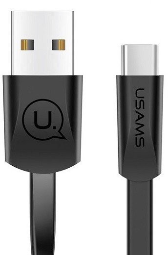 USAMS USAMS Kabel płaski U2 US-SJ200 USB-C 1,2m czarny (SJ200TC01)