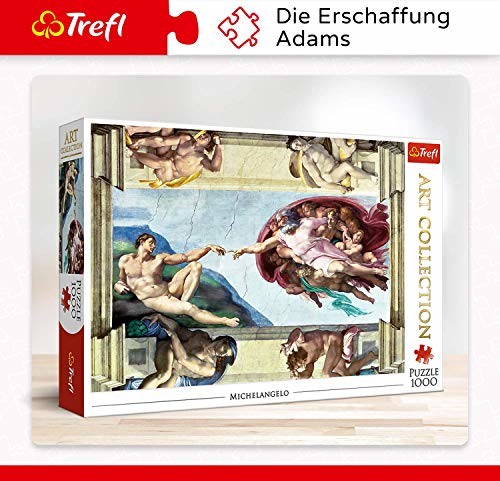 Trefl 10637 Duopack, pakiet 2, 2 x 1000 części. Stworzenie Adams, słodycze dla kotów Michelangelo, edycja specjalna ekskluzywna w sklepie Amazon Puzzle 10637