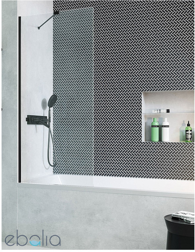 Radaway Modo New Black PNJ 50 parawan nawannowy jednoczęściowy 500x1500 czarny przejrzyste 10006050-54-01 10006050-54-01
