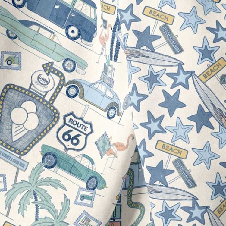 La Millou 2 PACK PIELUSZKA 100% BAMBOO MUŚLIN - ROUTE 66 COLOUR & COLOUR STARS | 51628-uniw
