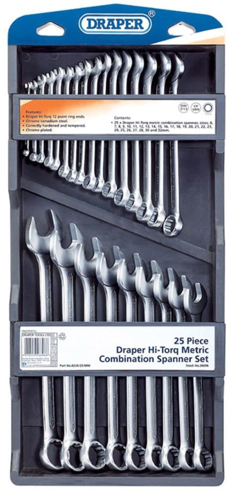 Draper Tools 25-częściowy zestaw kluczy HI-TORQ, 6-32 mm, 26696 Tools