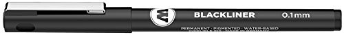 Molotow Molotow Blackliner (cienkopisy z trwałym, trwałym tuszem, grubość kreski 0,1 mm), 6 sztuk, kolor czarny MO703202