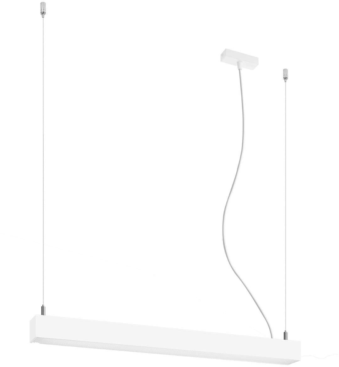 Thoro Nowatorska Lampa Wisząca PINNE 650 BIAŁA Minimalistyczny Design Żyrandol Sufitowy Regulacja Długości Moduł LED Ciepła Barwa Światła Oświetlenie nad Stół do Salonu Sypialni Oprawa THORO TH.029