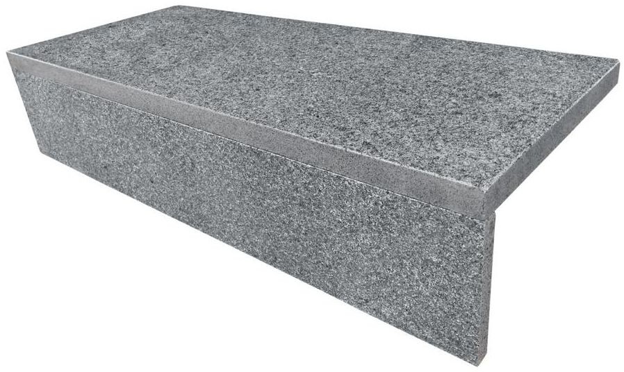CYGANEK Schody granitowe szer. 80 cm ciemnoszare płomieniowane komplet (stopnica + podstopnica)