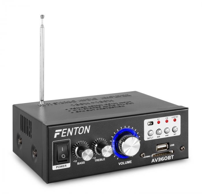 Fenton Fenton AV360BT, wzmacniacz stereo, 80W RMS (2 x 40W na 8 omach), BT / USB / SD / AUX Sky-103.144
