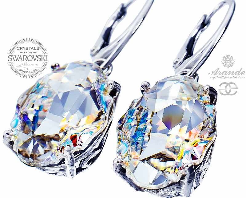 Swarovski NOWOŚĆ OZDOBNE KOLCZYKI AURORA SREBRO