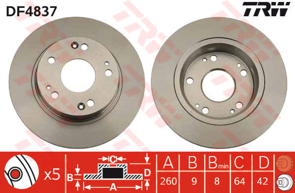 TRW Tarcza hamulcowa DF4837