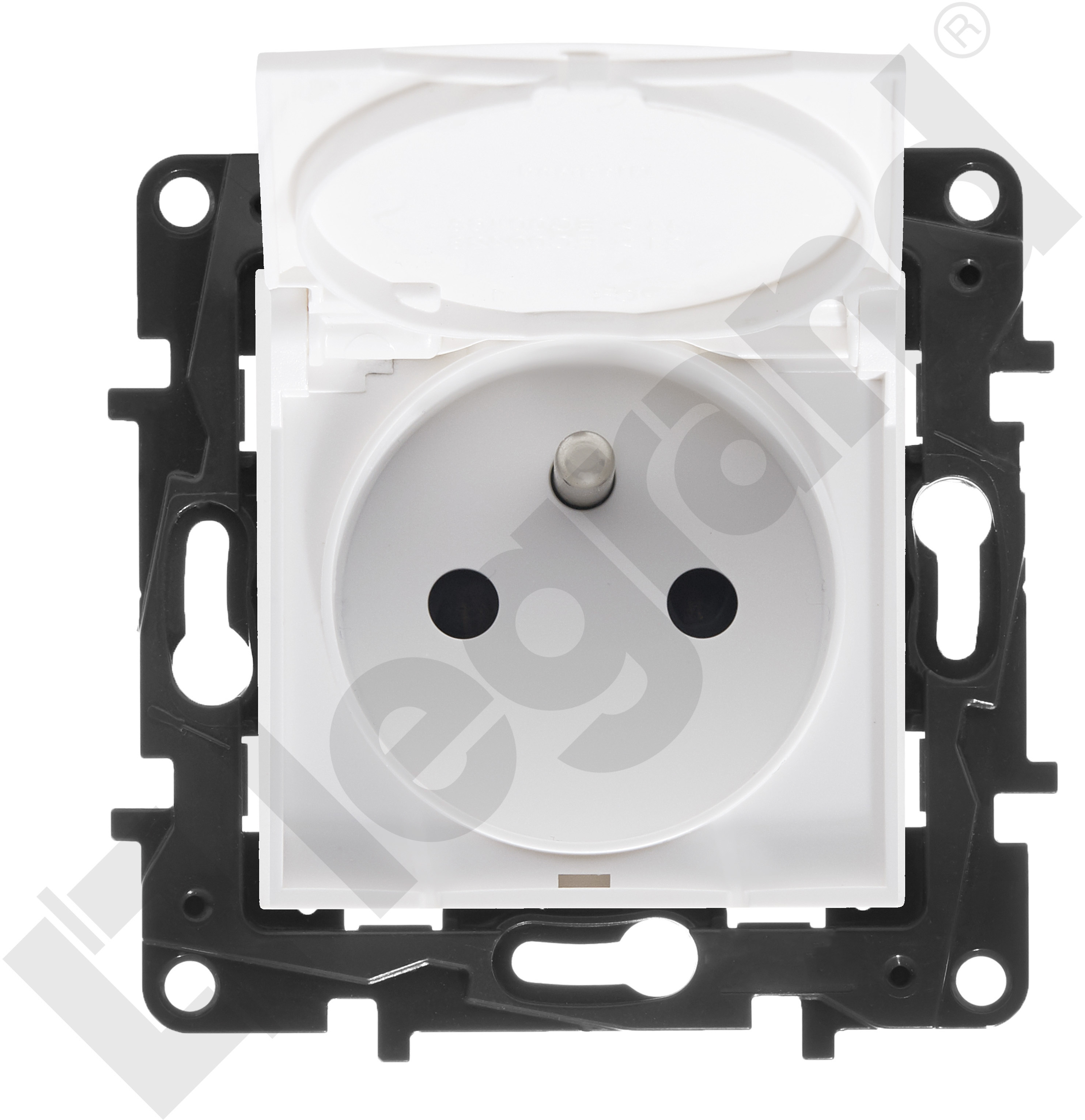 Legrand Gniazdo zasilające pojedyncze 2P+Z Niloe Step 863136 z przesłoną zaciski automatyczne białe